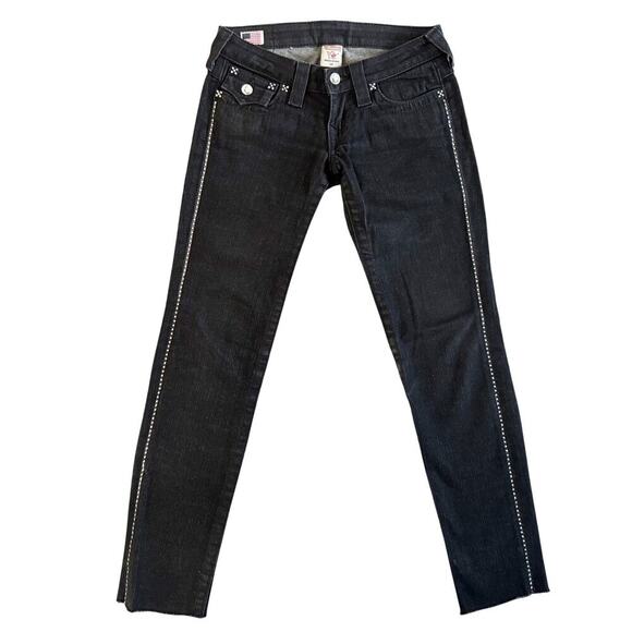 Women's Black Jeans with Studded Detail - Picture 1 of 16